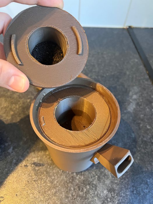 Step 4: Place the small strainer inside the large one
