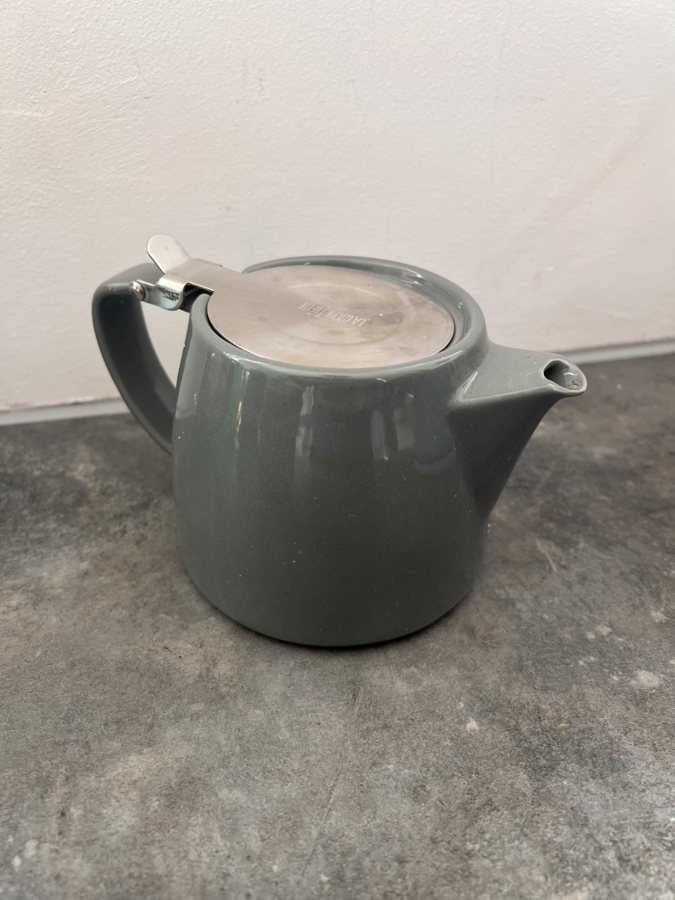 A traditional grey teapot