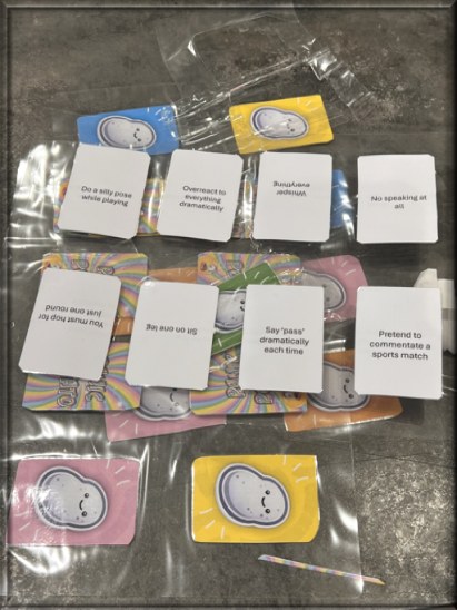 Forfeit cards being laminated