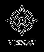 Dark concept logo with an eye inside a compass star