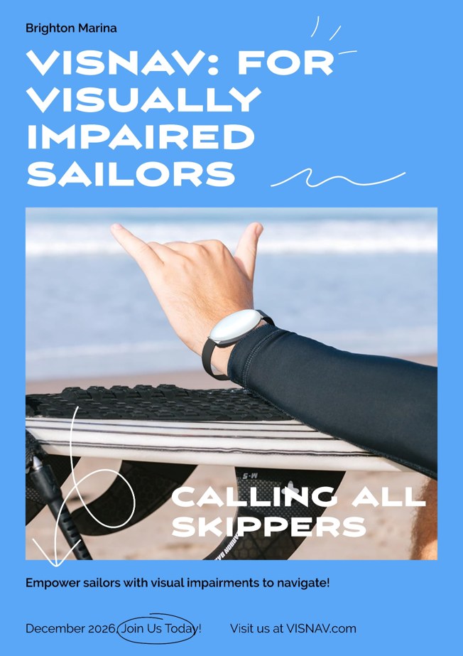 Poster: VisNav for visually impaired sailors, calling all skippers